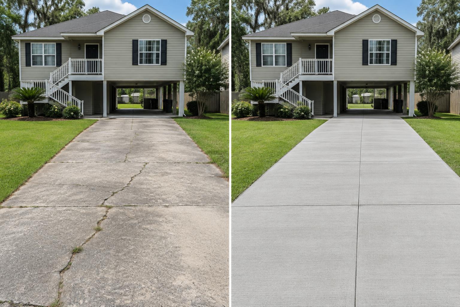 AI-generated before and after illustration for cracks & replacement
