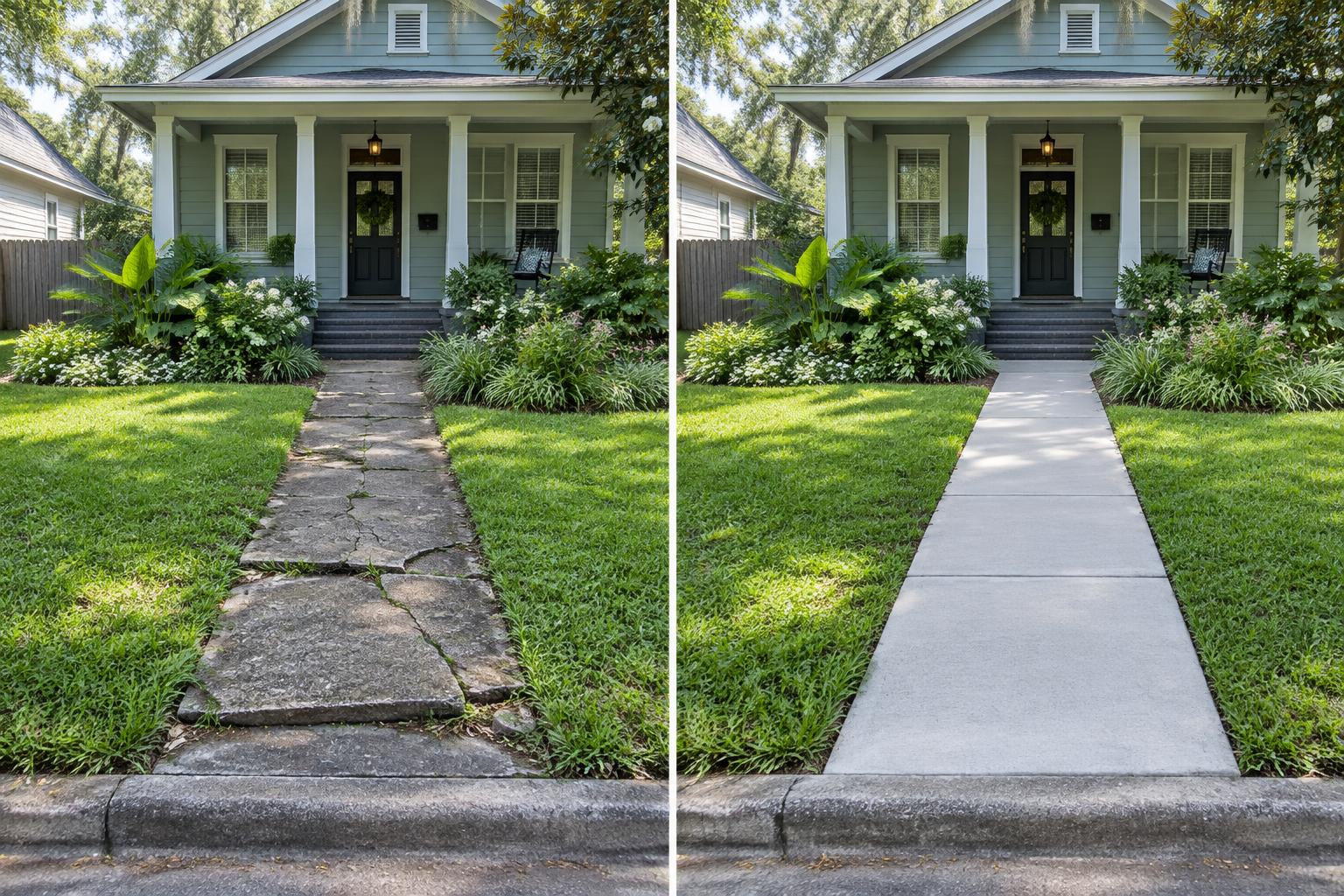 Illustrative walkways & steps after example