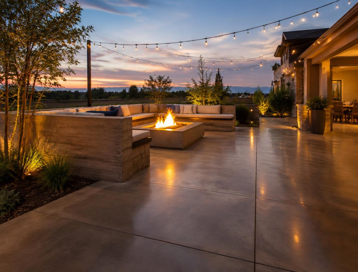 Backyard outdoor living patio