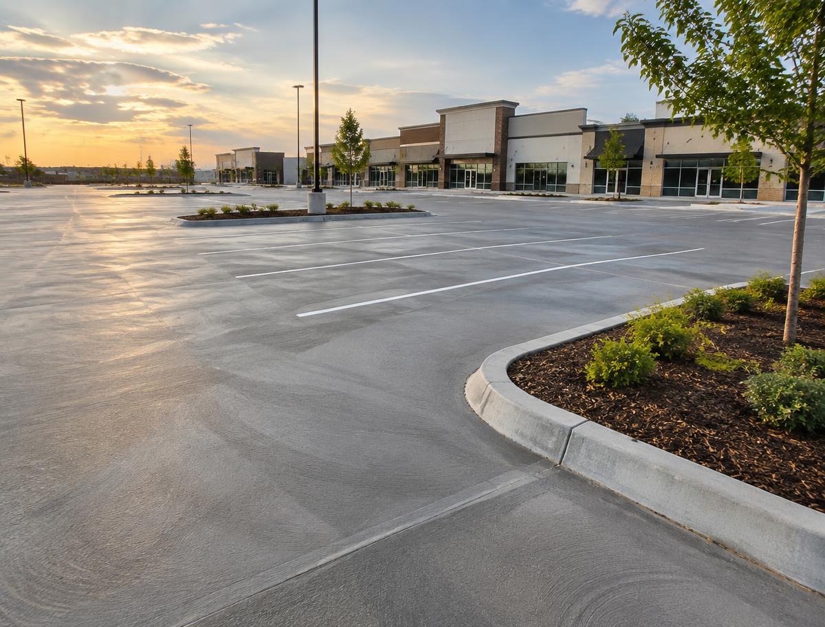 Retail center parking & curbing